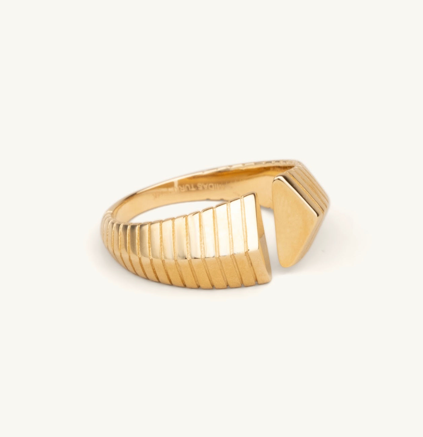 14KT Yellow Gold Open Chevron Cuff Ring