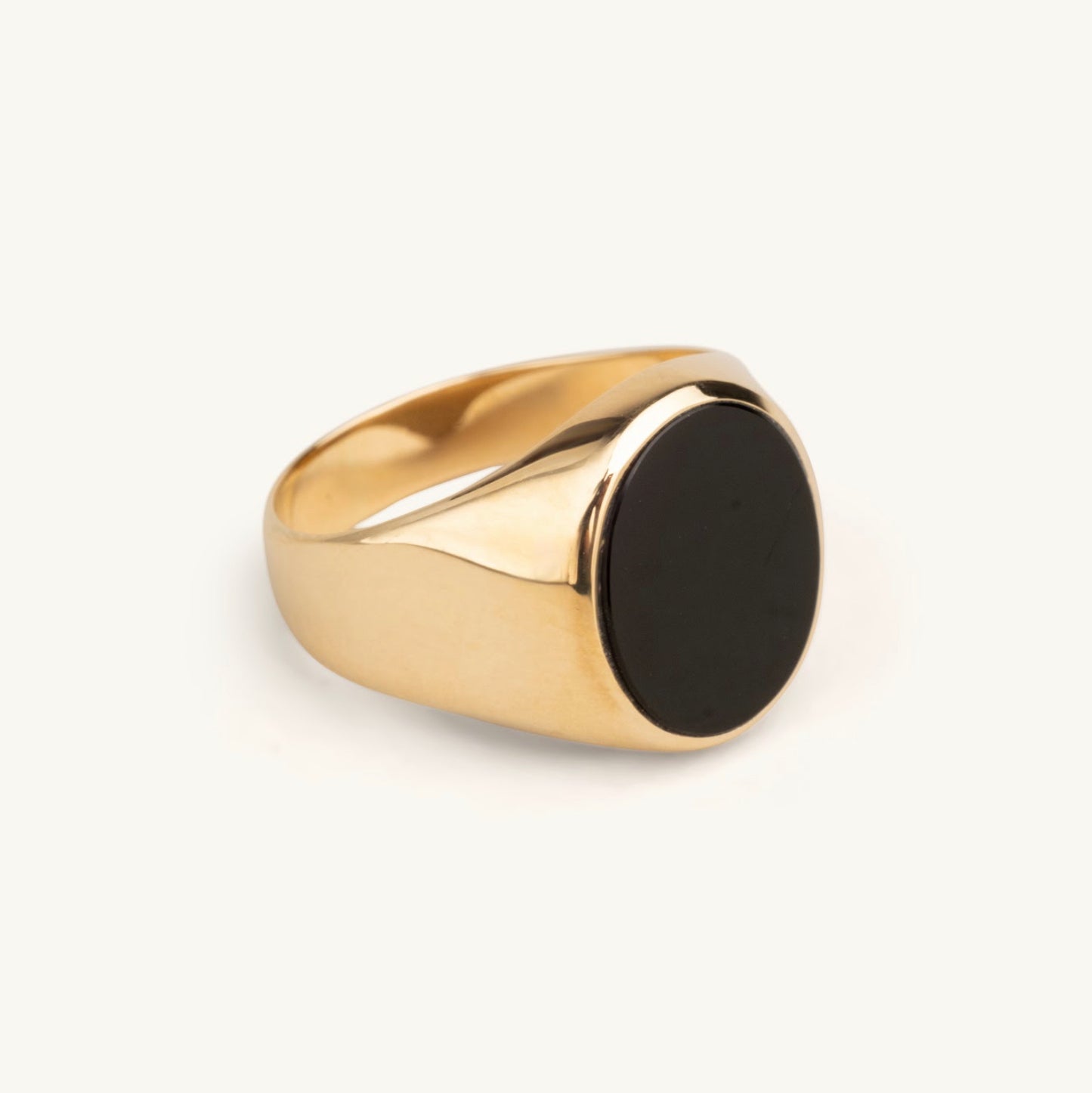 14KT Yellow Gold Signet Ring with Black Onyx