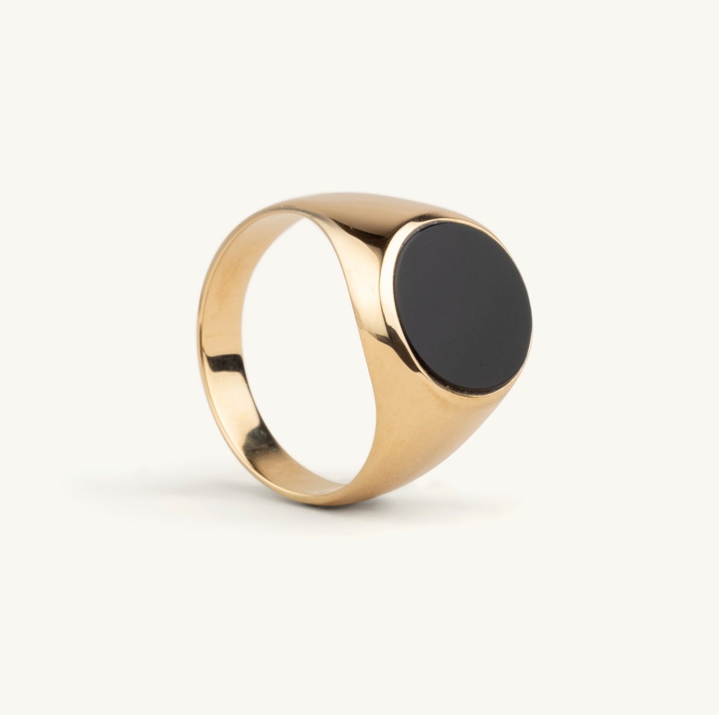 14KT Yellow Gold Signet Ring with Black Onyx