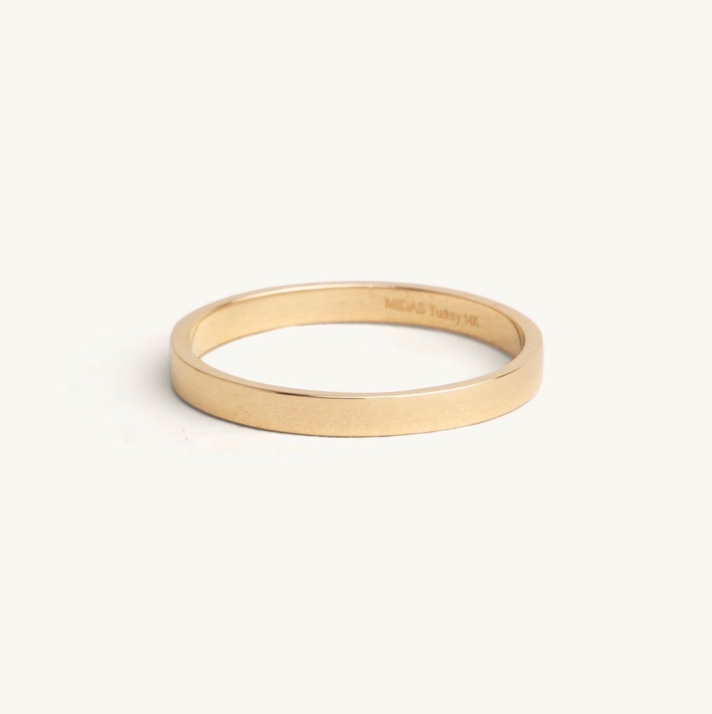 14KT Yellow Gold - 2MM Flat Band