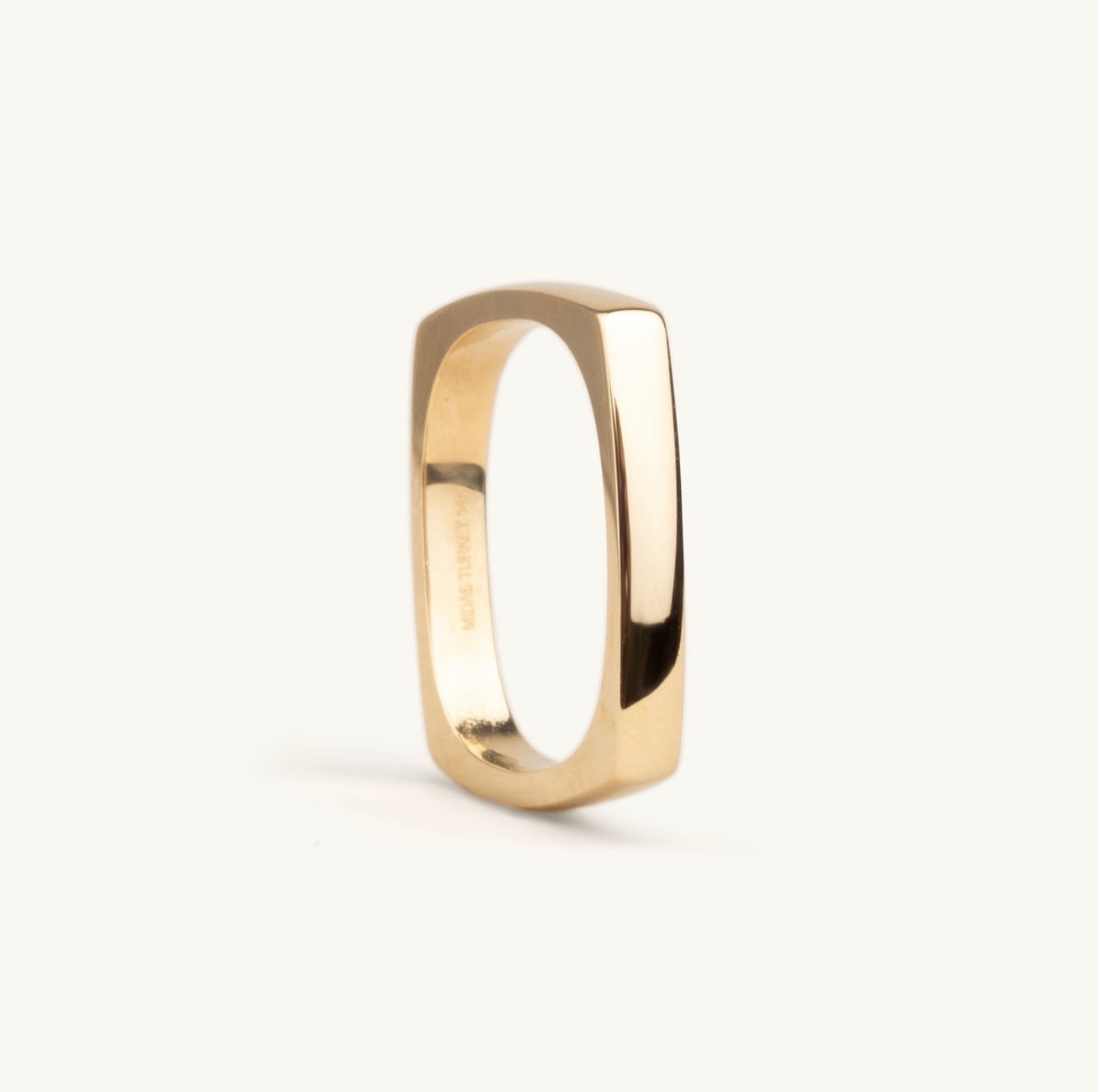 14KT Yellow Gold Square Shaped Band