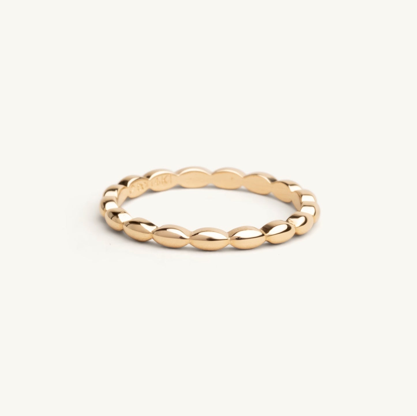 14KT - 1.90MM Coffee Bean Shaped Eternity Band