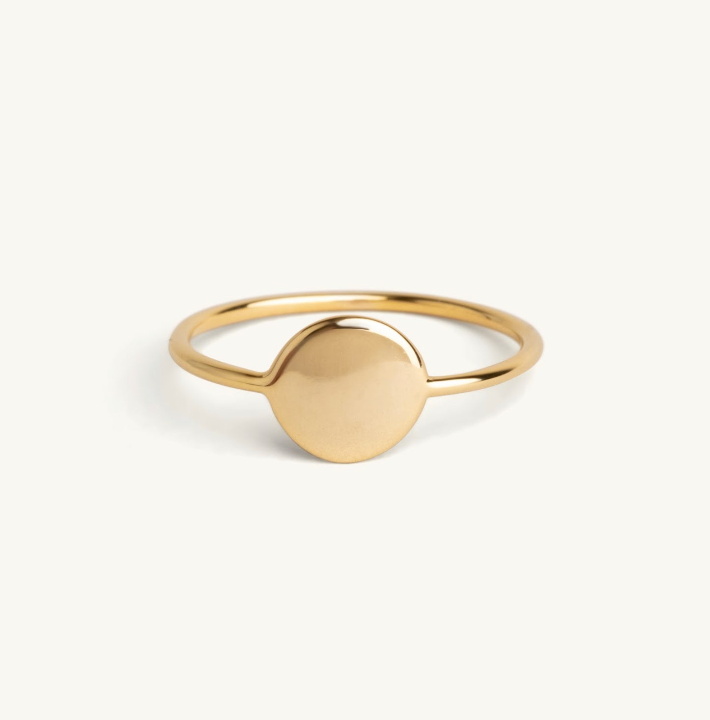 14KT Yellow Gold, White Gold or Rose Gold Engraveable Disc RIng