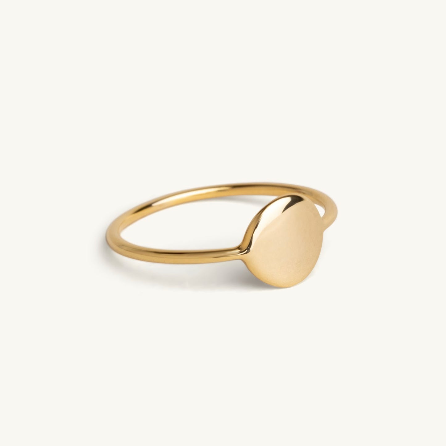 14KT Yellow Gold, White Gold or Rose Gold Engraveable Disc RIng