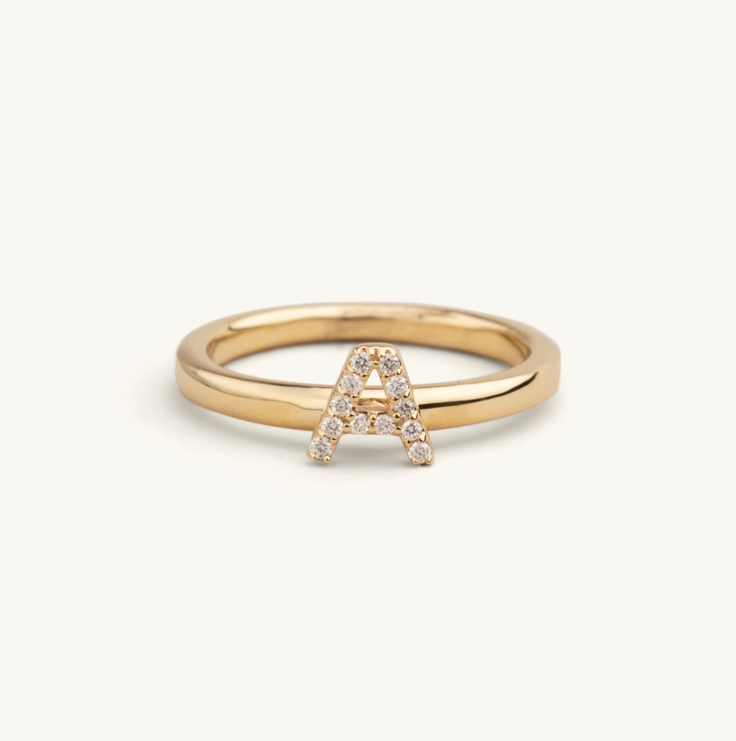 14KT Yellow Gold, Diamond Inital Ring