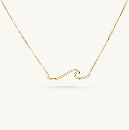 14KT Yellow Gold "Ride a Wave" Necklace