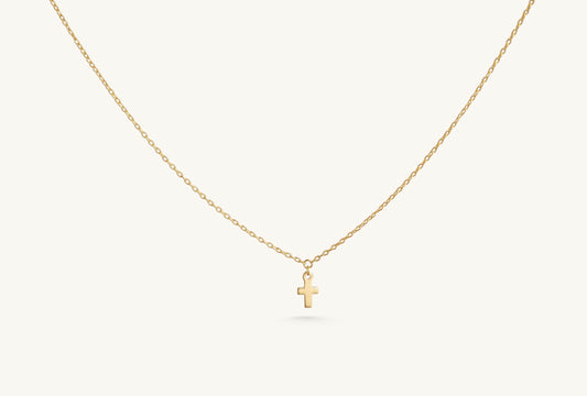 14KT Yellow Gold Mini Cross Necklace