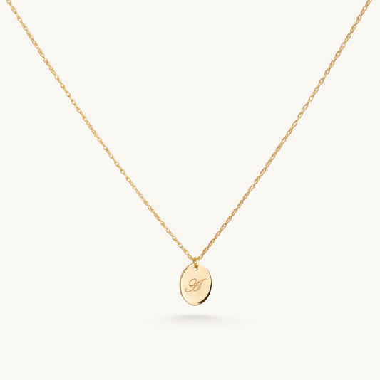 14KT Yellow Gold Oval Engraveable Pendant