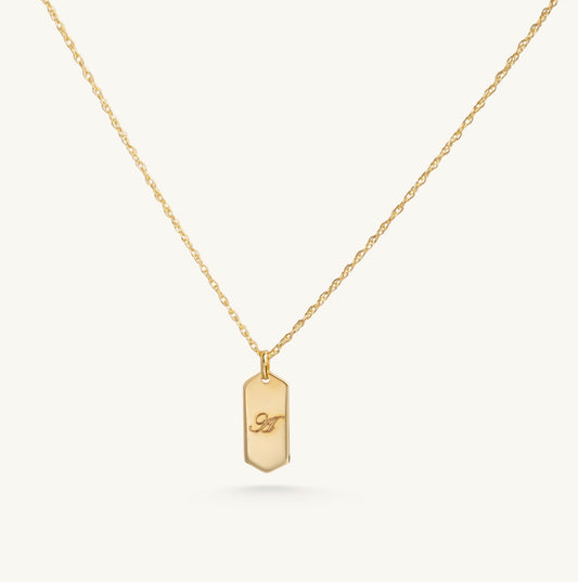 14KT Yellow Gold Engraveable Pendant Necklace