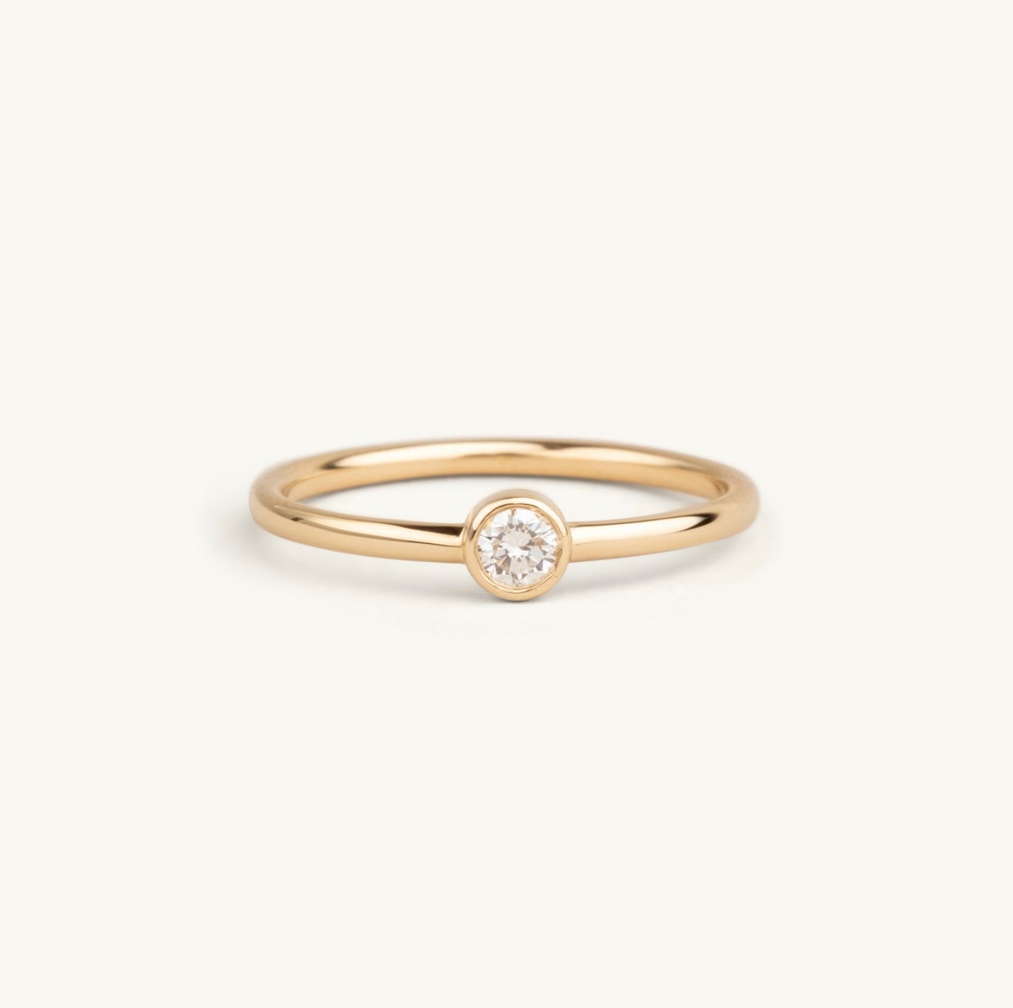 14KT Yellow Gold, White Gold, Rose Gold Round Cut Ring