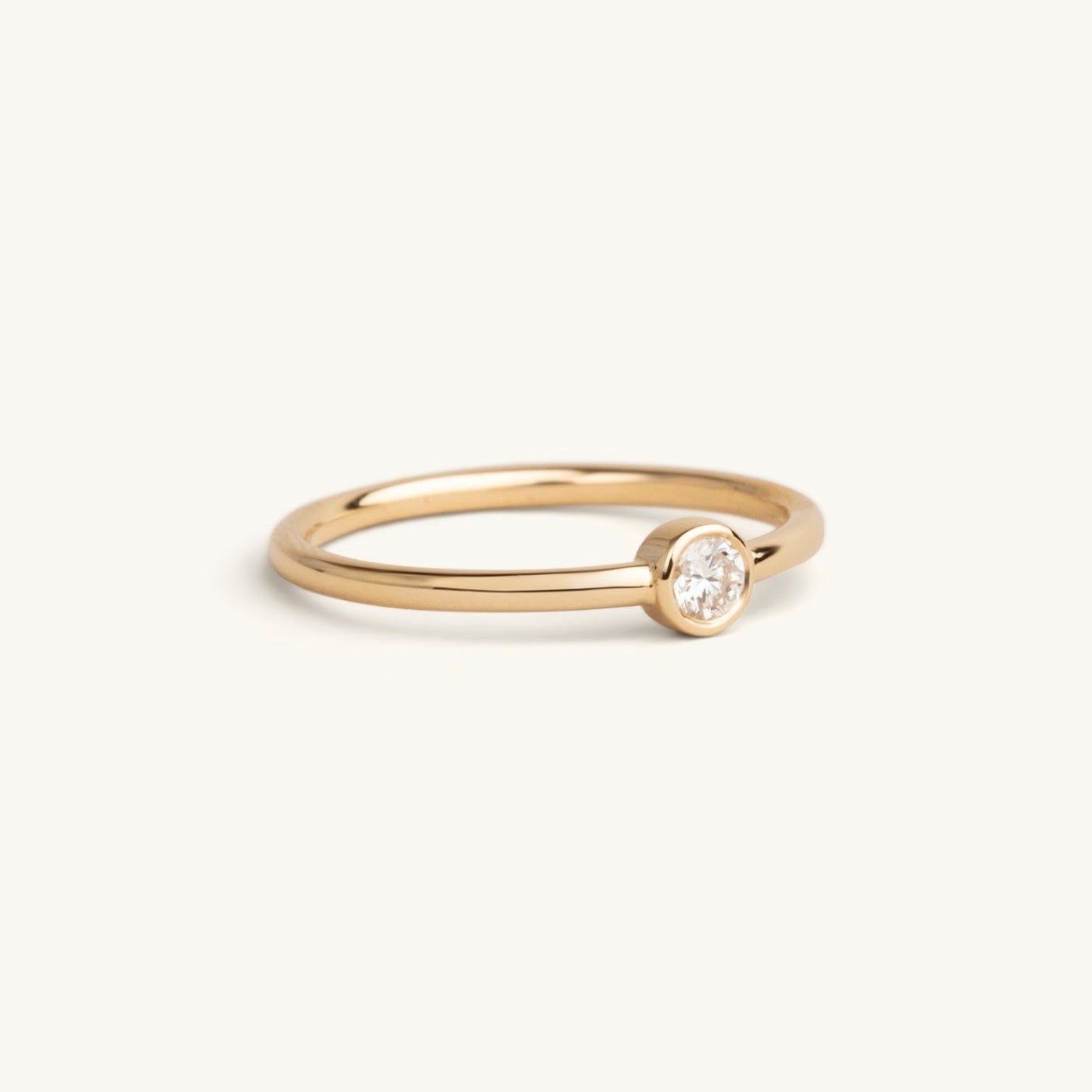 14KT Yellow Gold, White Gold, Rose Gold Round Cut Ring