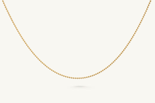 14KT Yellow Gold Bead Chain - 16"