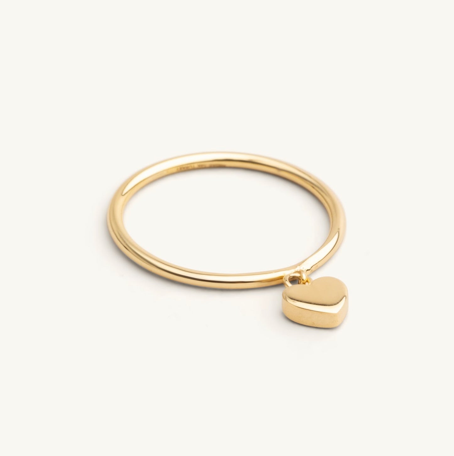 14KT Yellow Gold Dangling Heart Ring