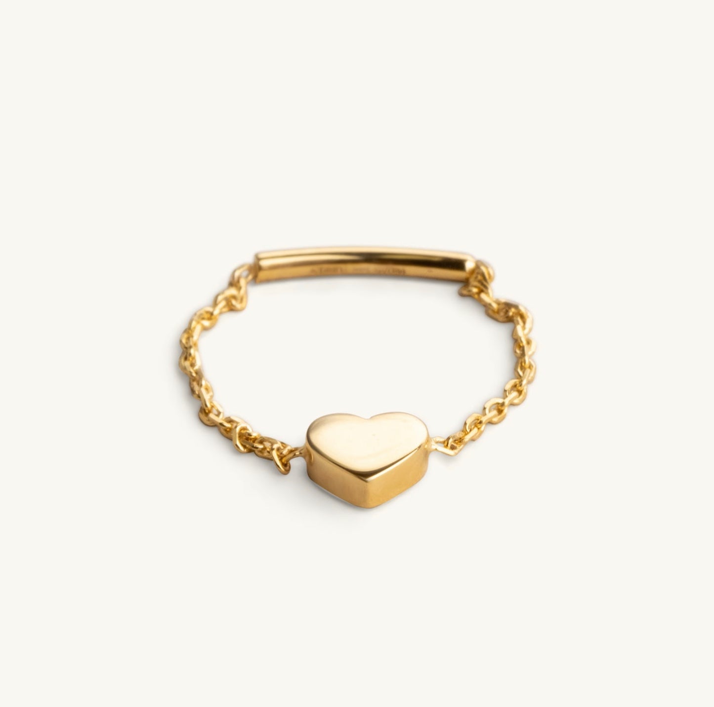 14KT Yellow Gold Dangling Heart Ring