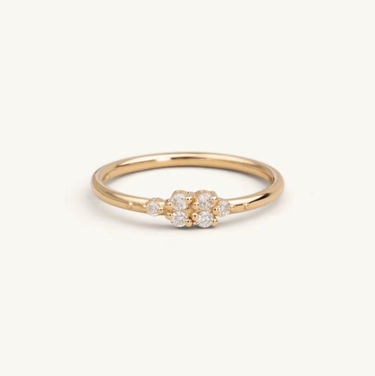 14KT Yellow Gold, White Gold, Rose Gold Multi-Size Round Shape Diamond Ring