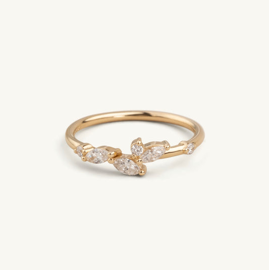 14KT Yellow Gold, White Gold, Rose Gold Multi Shaped Diamond Band