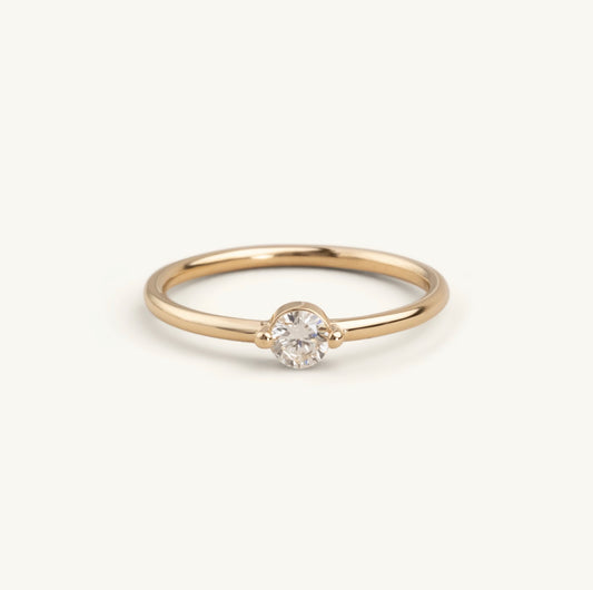 14KT Yellow Gold , White Gold, Rose Gold .10ct Round Cut Diamond Ring