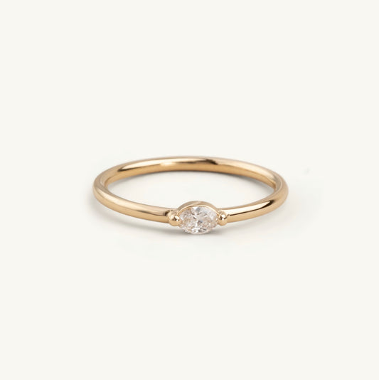 14KT Yellow Gold, White Gold, Rose Gold Marquise Lab Diamond Ring