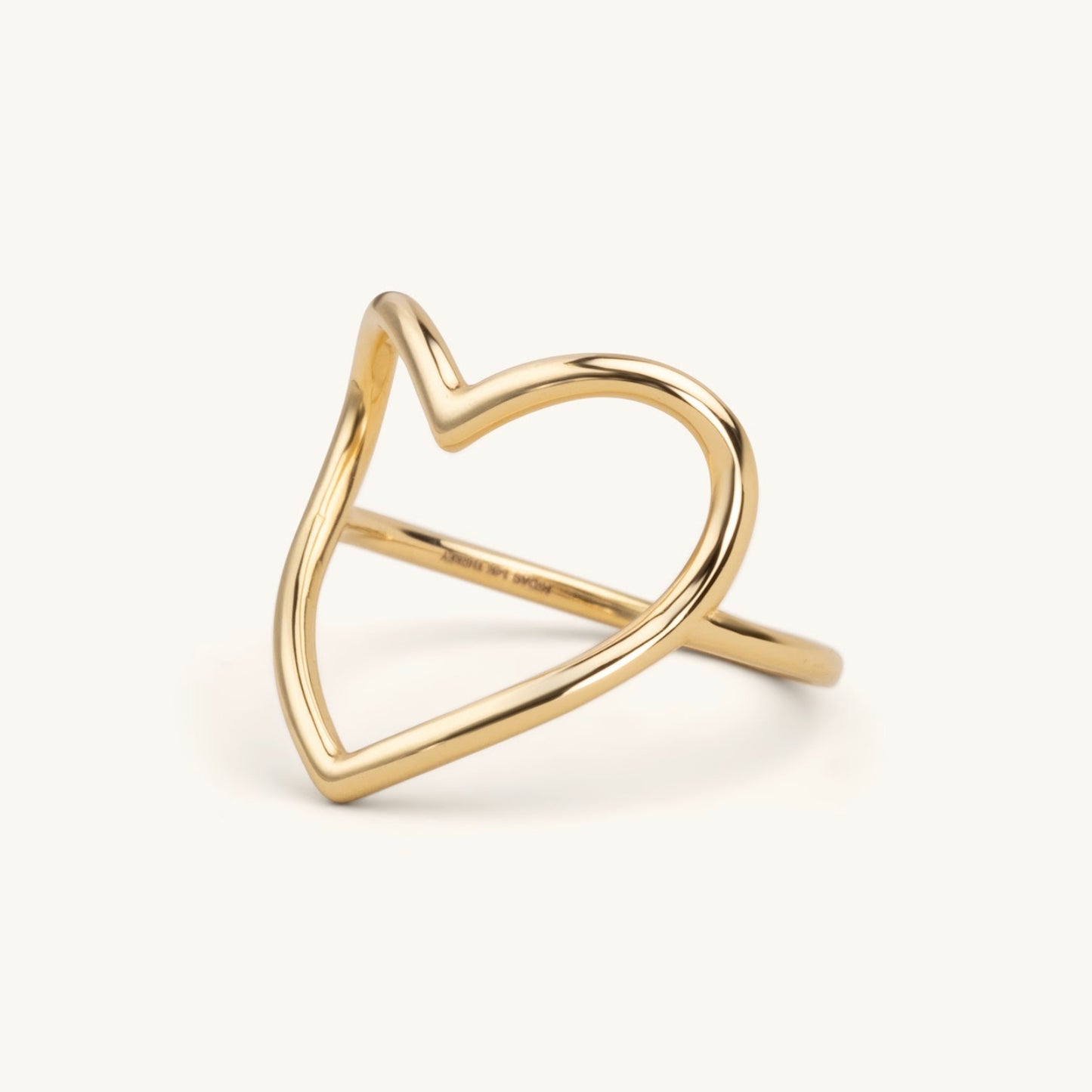 14KT Yellow Gold Open Heart Ring