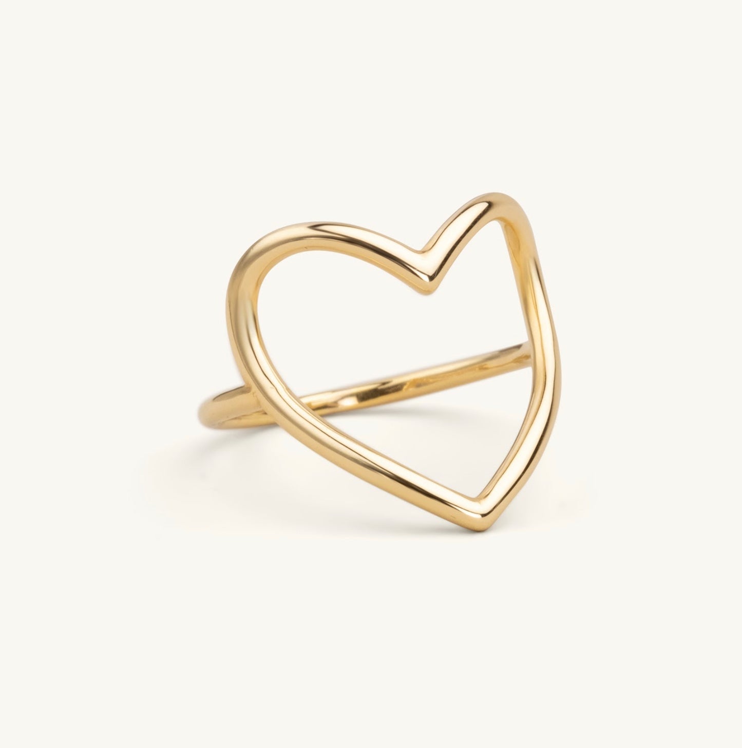 14KT Yellow Gold Open Heart Ring