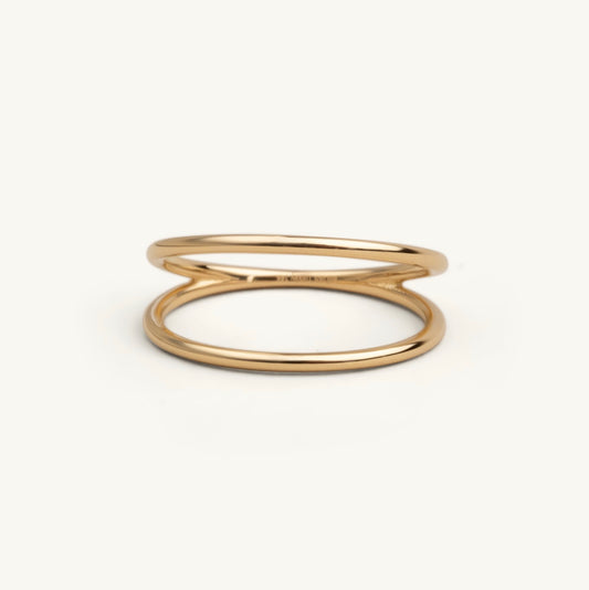 14KT Yellow Double Row Wire Ring