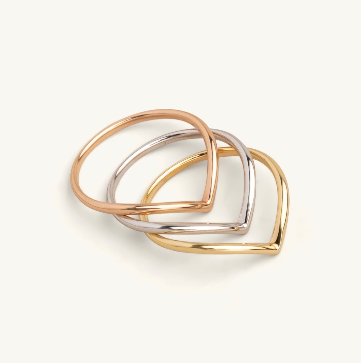 14KT Yellow Gold, White Gold , Rose Gold Chevron Ring