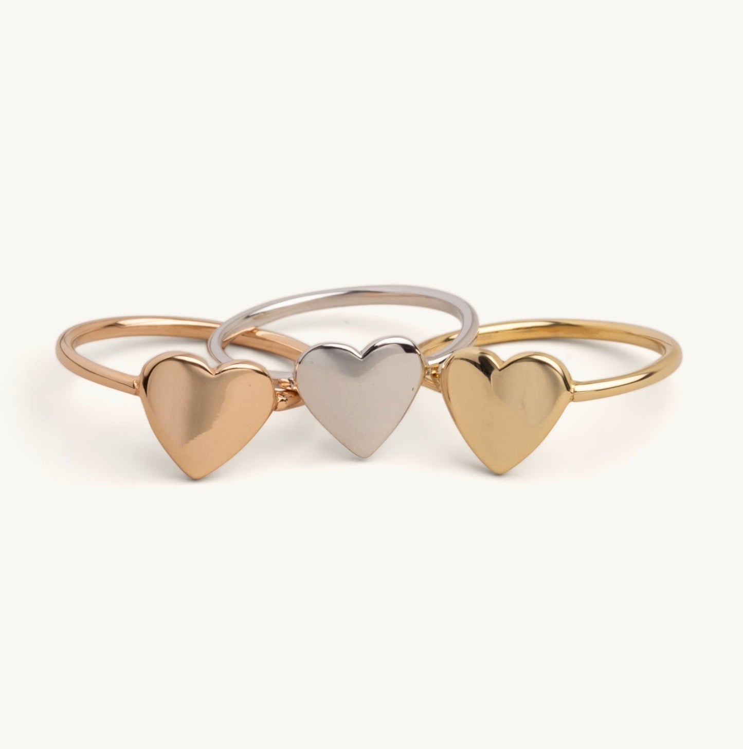 14KT Yellow Gold , White Gold or Rose Gold Heart Ring