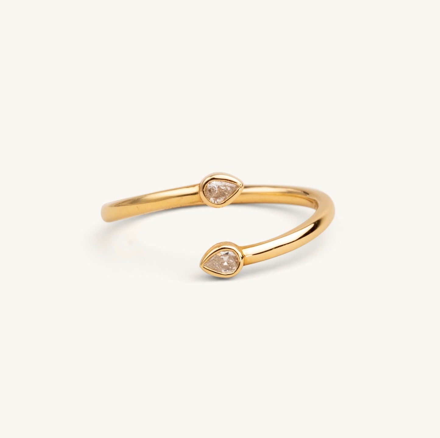 14KT Yellow Gold, White Gold or Rose Gold Open Pear Shape RIng