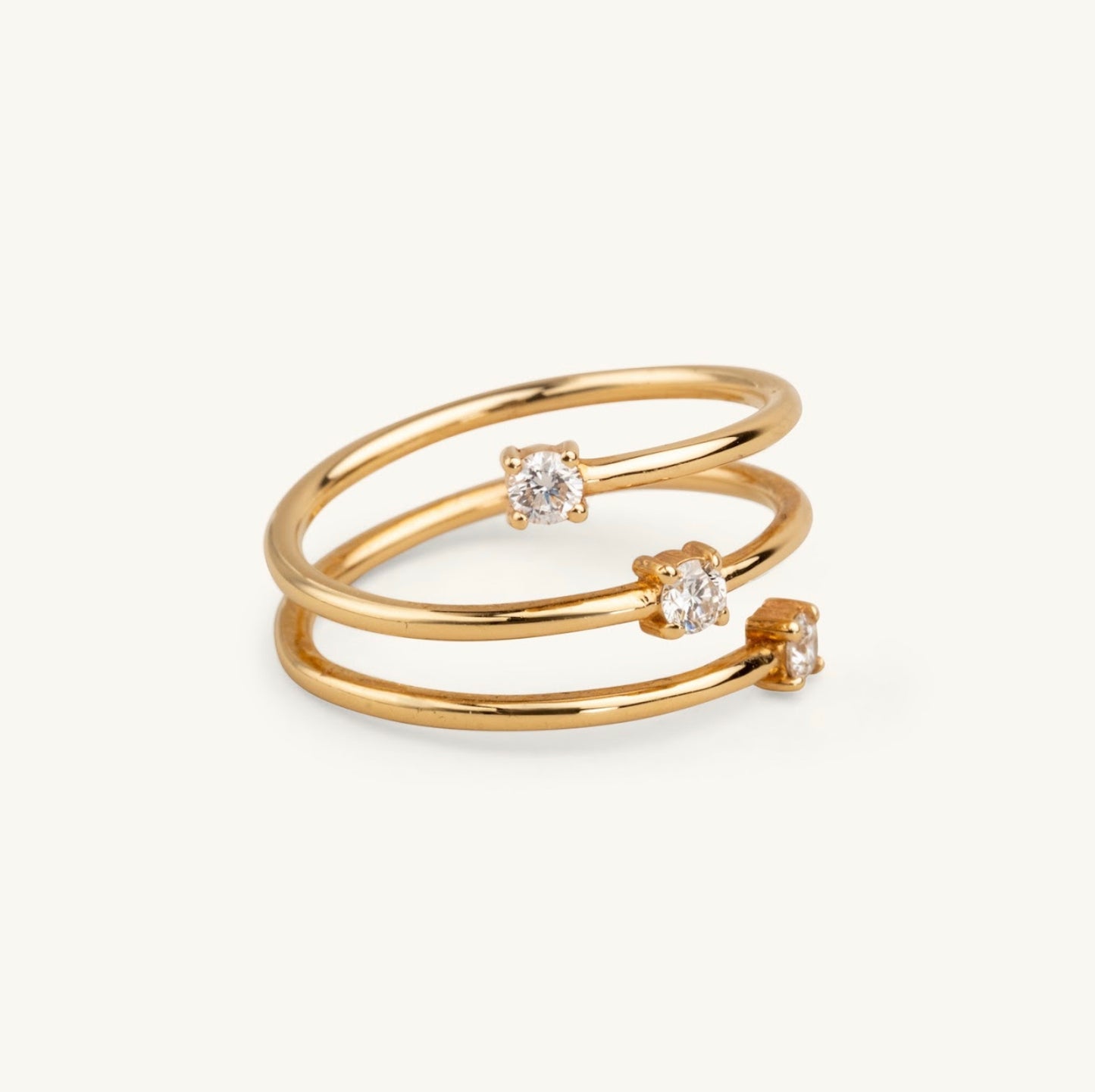 14KT Yellow Gold , White Gold, Rose Gold Lab Diamond Swirl RIng