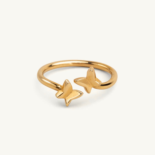 14KT Yellow Gold , White Gold or Rose Gold Floating Buttterfly RIng