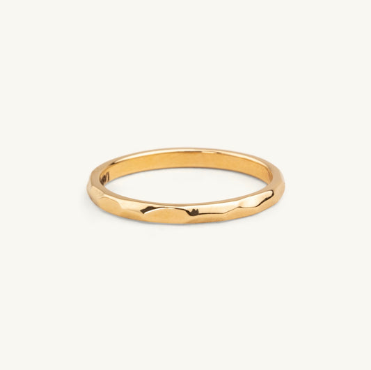 14KT Yellow Gold, White Gold or Rose Gold -2MM Tiffany Band with Hammered Finish