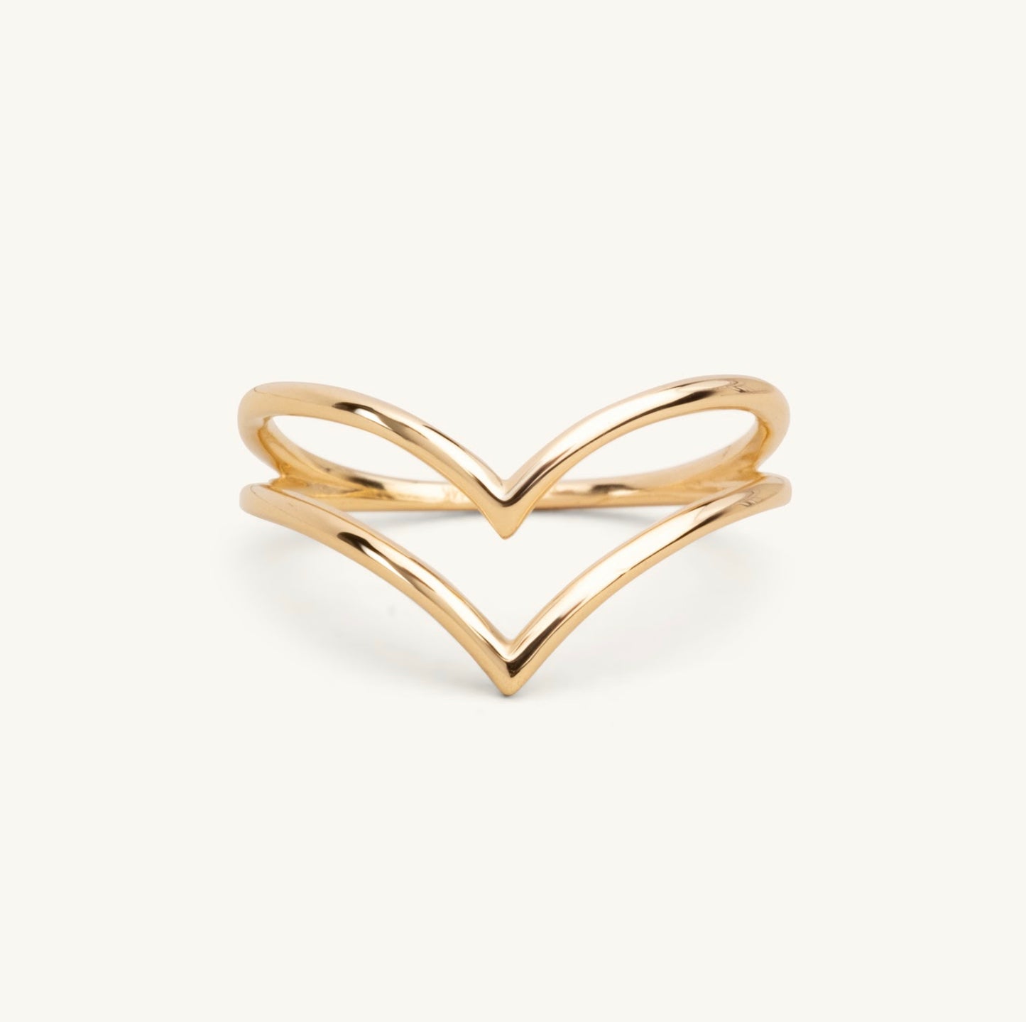 14KT Yellow Gold Double Chevron Ring