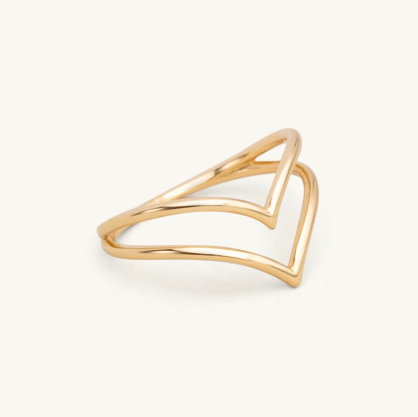 14KT Yellow Gold Double Chevron Ring