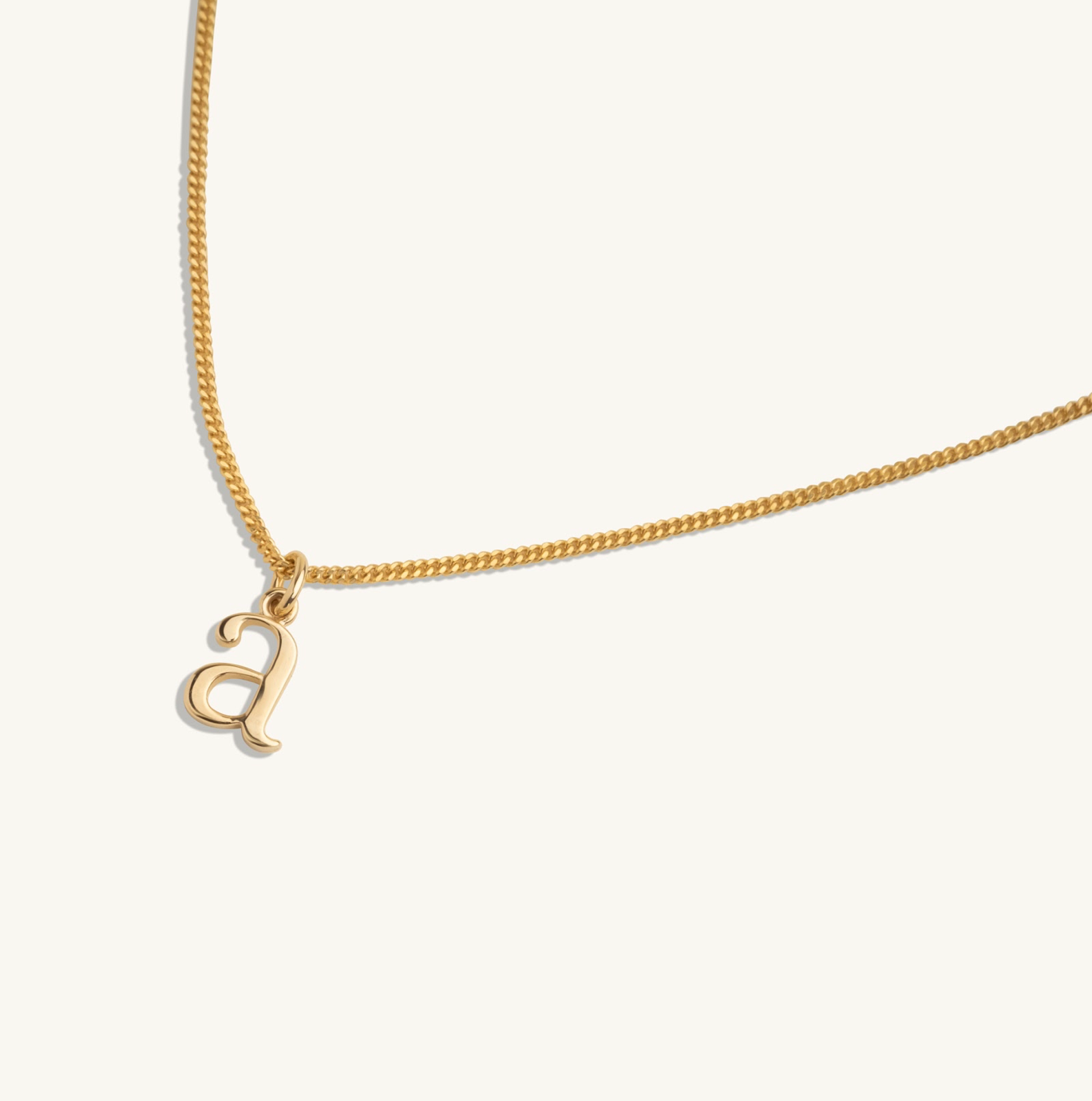 14KT Yellow Gold Lowercase Initial Necklace