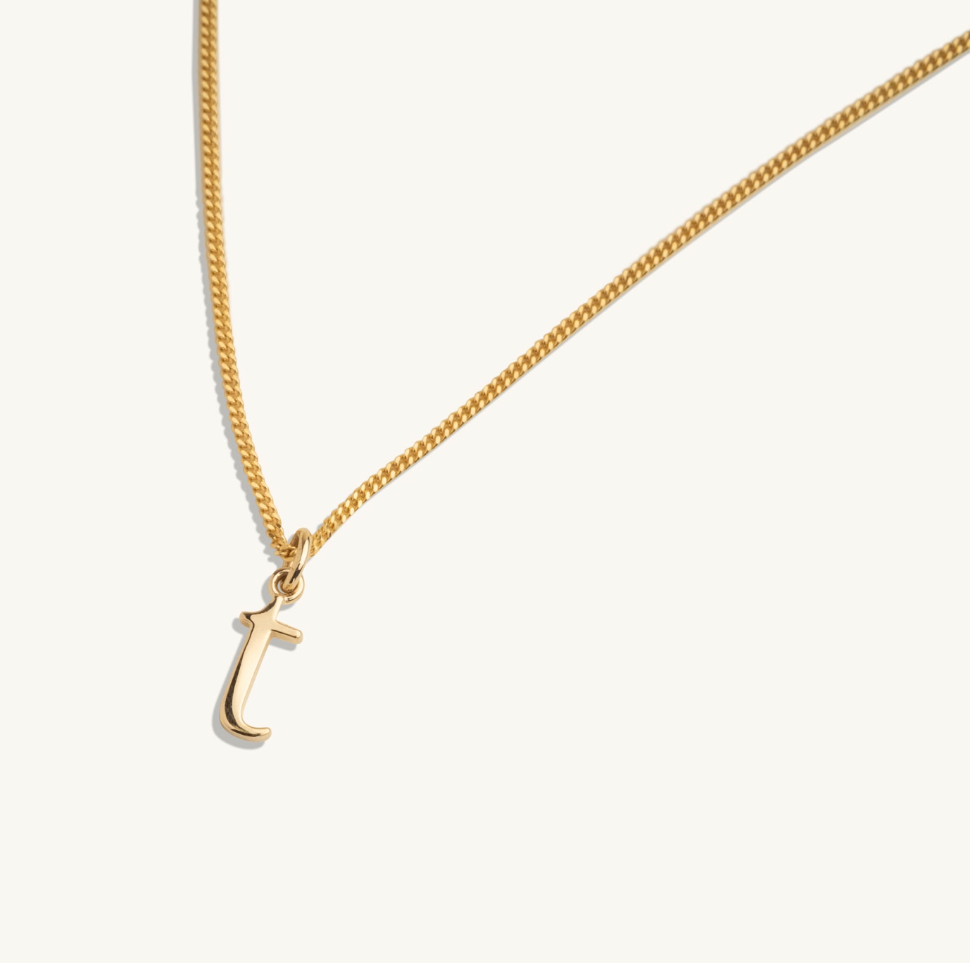 14KT Yellow Gold Lowercase Initial Necklace