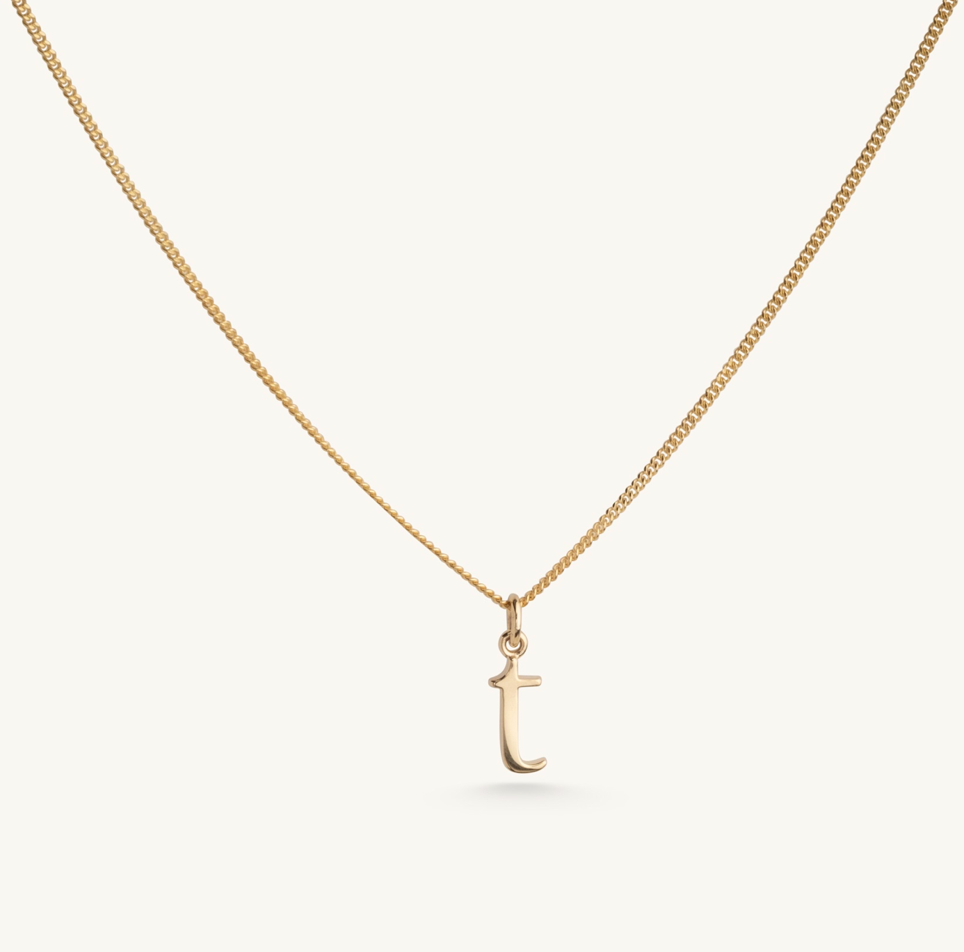 14KT Yellow Gold Lowercase Initial Necklace