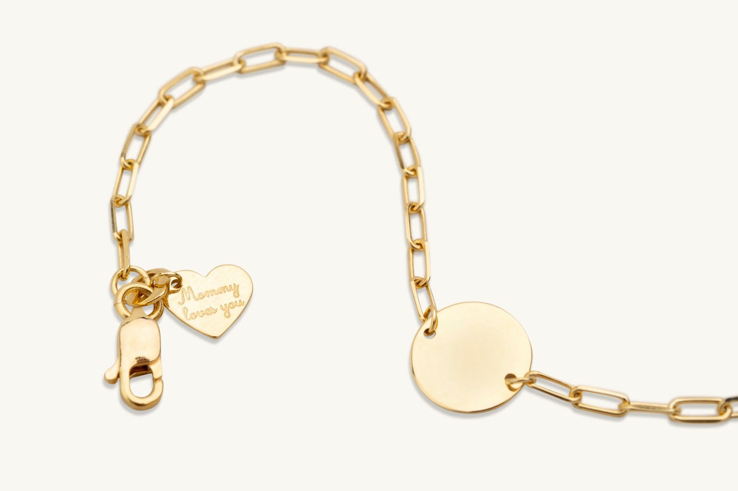 14KT Yellow Gold Engravable Mommy Loves You Bracelet