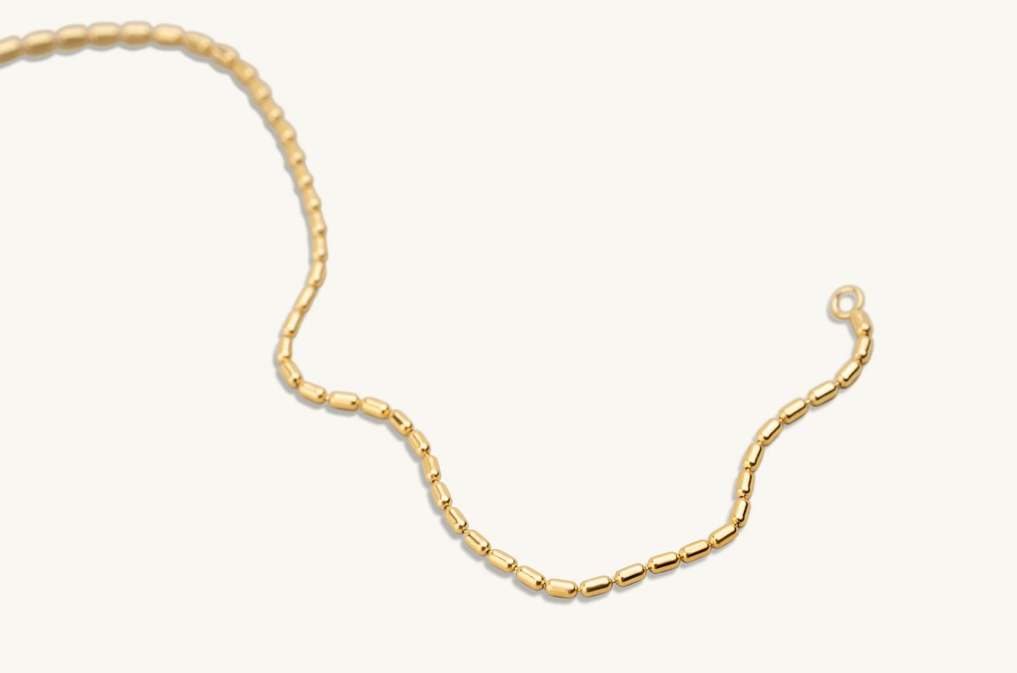 14KT Yellow Gold Long Bead Chain Bracelet