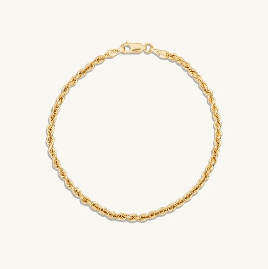 14KT Yellow Gold Rope Chain Bracelet