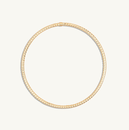 14KT Yellow Gold Textured Bangle