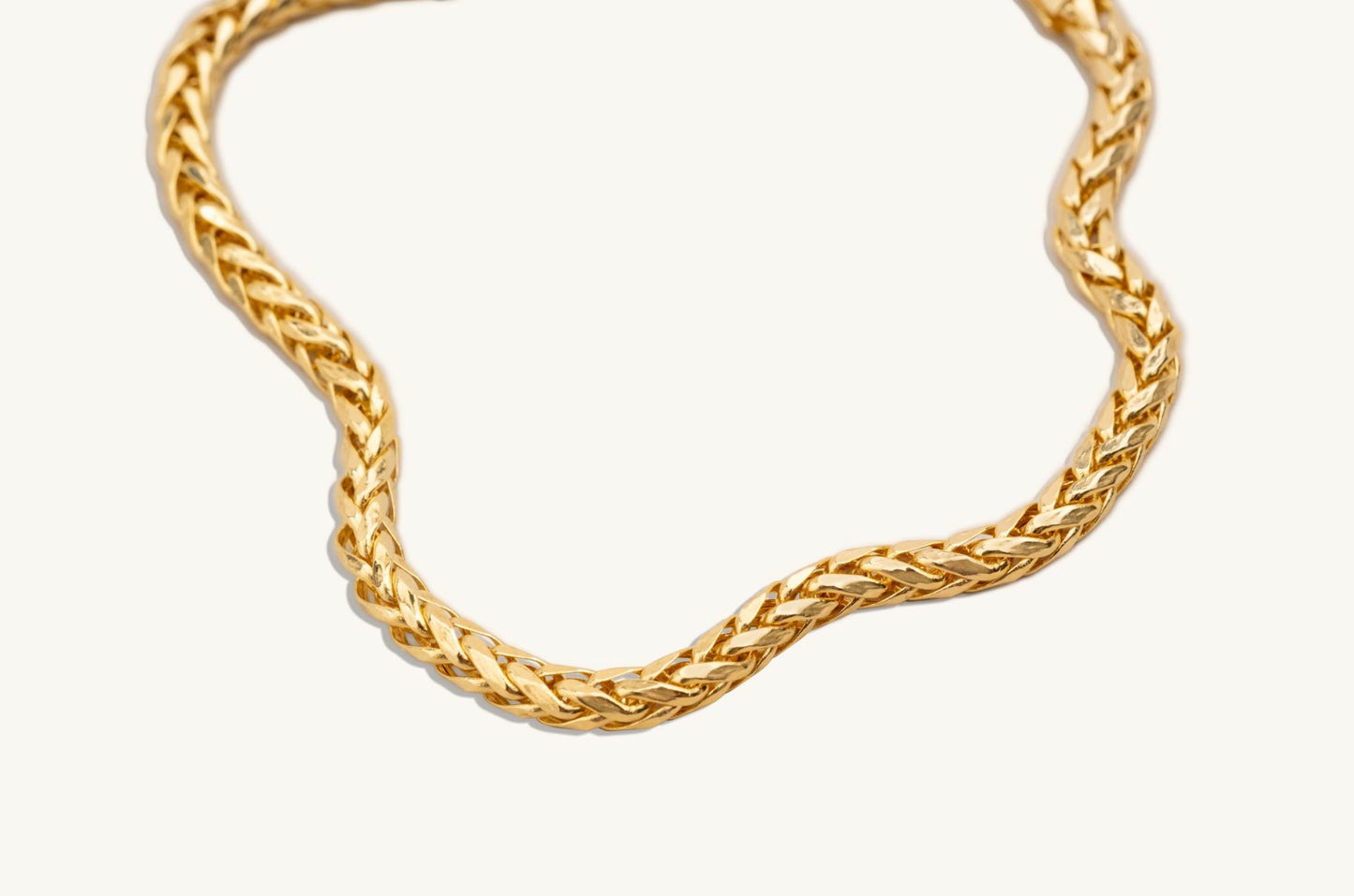 14KT Yellow Gold Braided Link Chain Bracelet