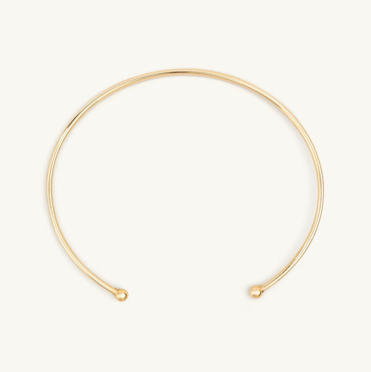 14KT Yellow Gold Bangle with Beaded Ends